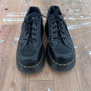 Dr. Martens Platform Oxfords | Black Textured Leather (Like New)
